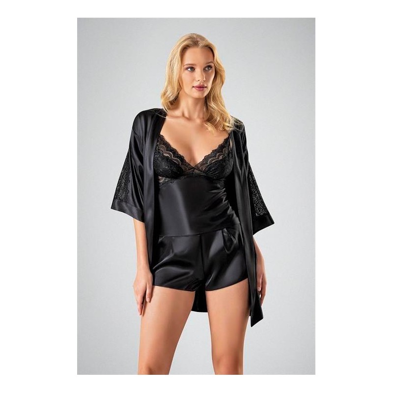 Ahu 3'lü Şort Takımı Siyah 7726