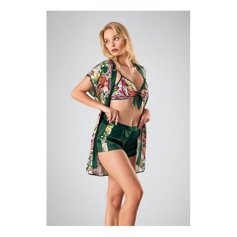 Ahu 3'lü Şort Takımı Desenli 7727