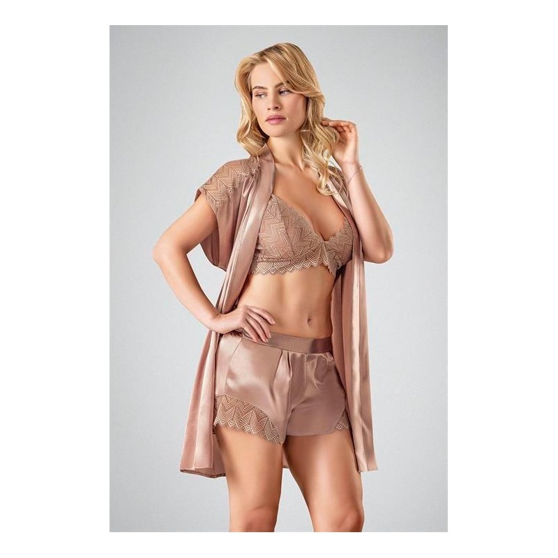 Ahu 3'lü Şort Takımı Vizon 7728