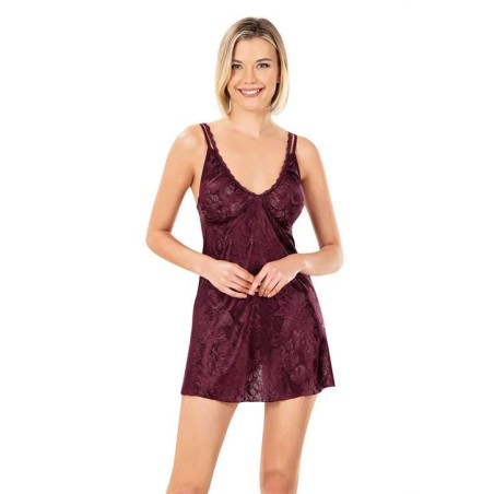 Aria's Closet Bordo Jakarlı Gecelik 8151