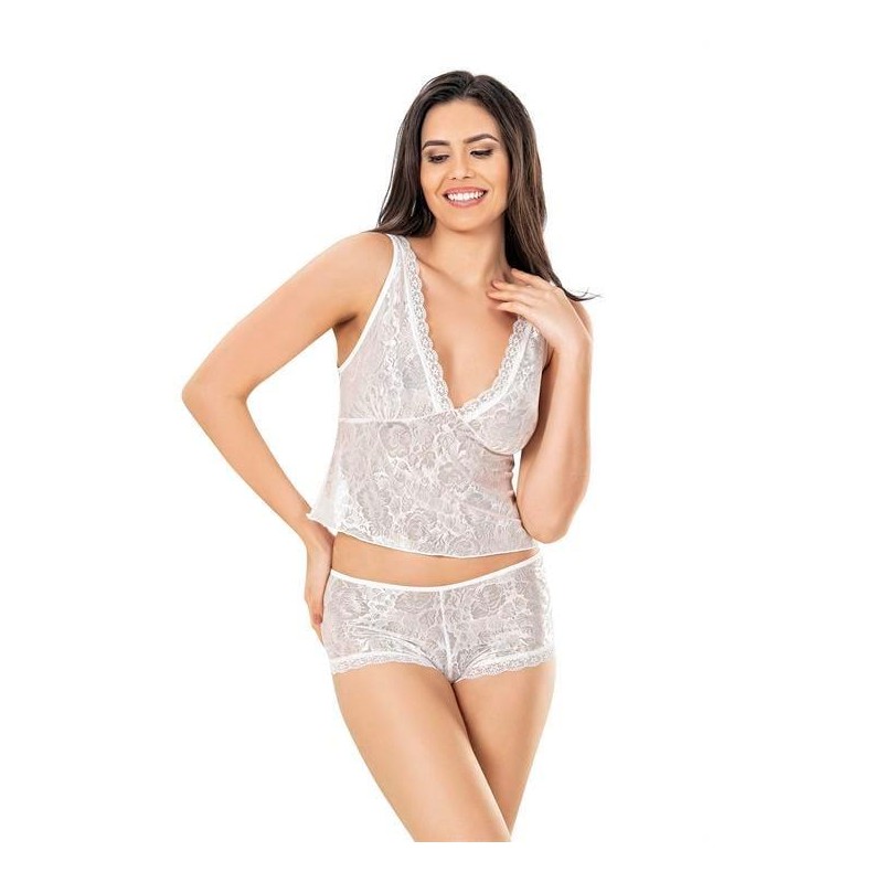 Aria's Closet Jakarlı Şort Takımı Ekru 9152