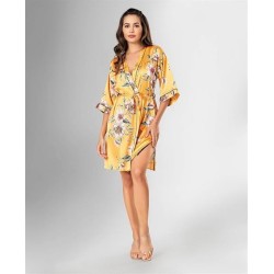 Loriva Kısa Sarı Çiçek Desenli Sabahlık 1874
