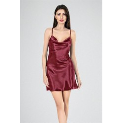Aria's Closet Kısa Gecelik Degaje Bordo 7740