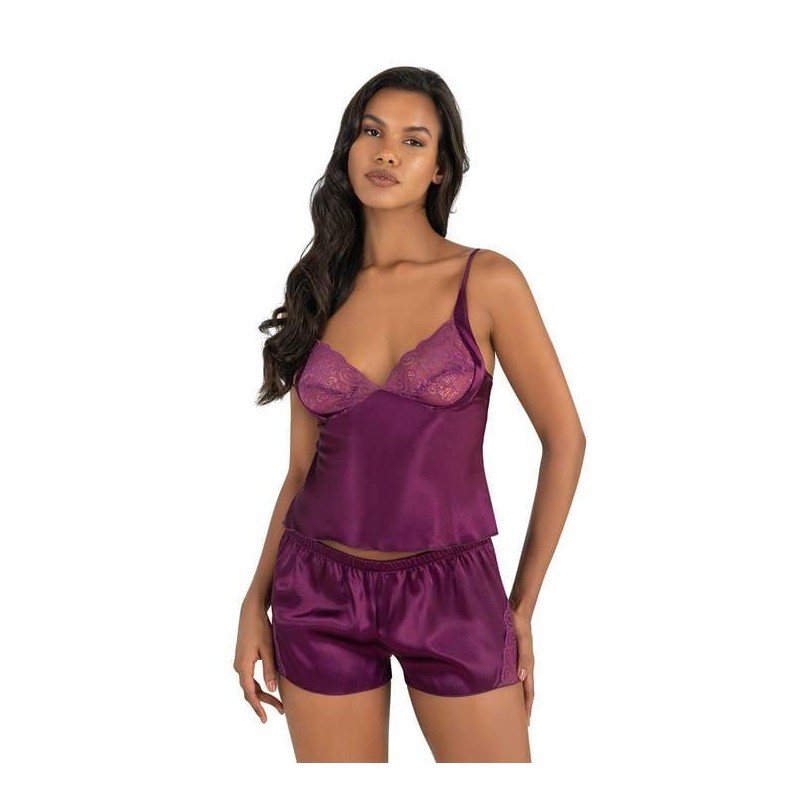 Aria's Closet Mor Saten Şort Takımı 9216