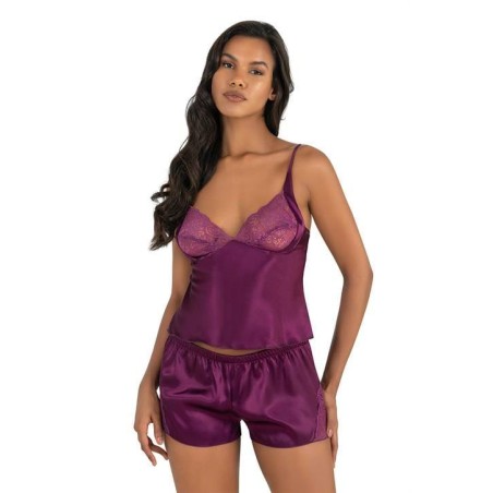 Aria's Closet Mor Saten Şort Takımı 9216