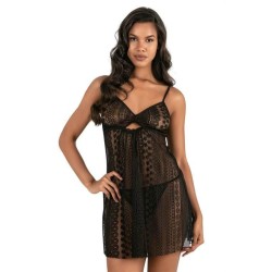 Aria's Closet Siyah Kısa Tül Gecelik 4232