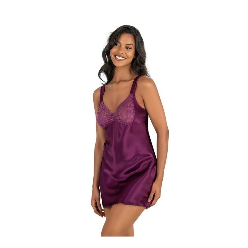 Aria's Closet Mor Kısa Saten Gecelik 8244