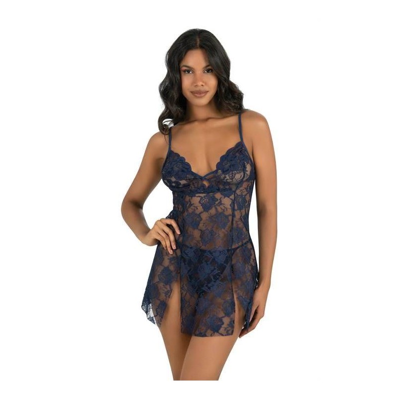 Aria's Closet Lacivert Kısa Tül Gecelik 4241