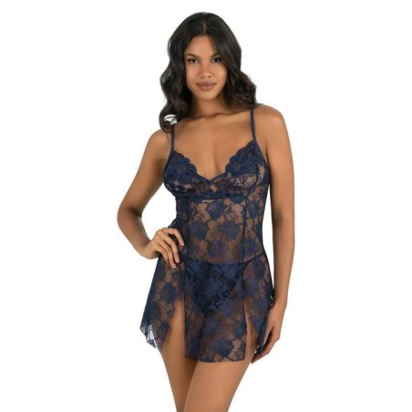 Aria's Closet Lacivert Kısa Tül Gecelik 4241