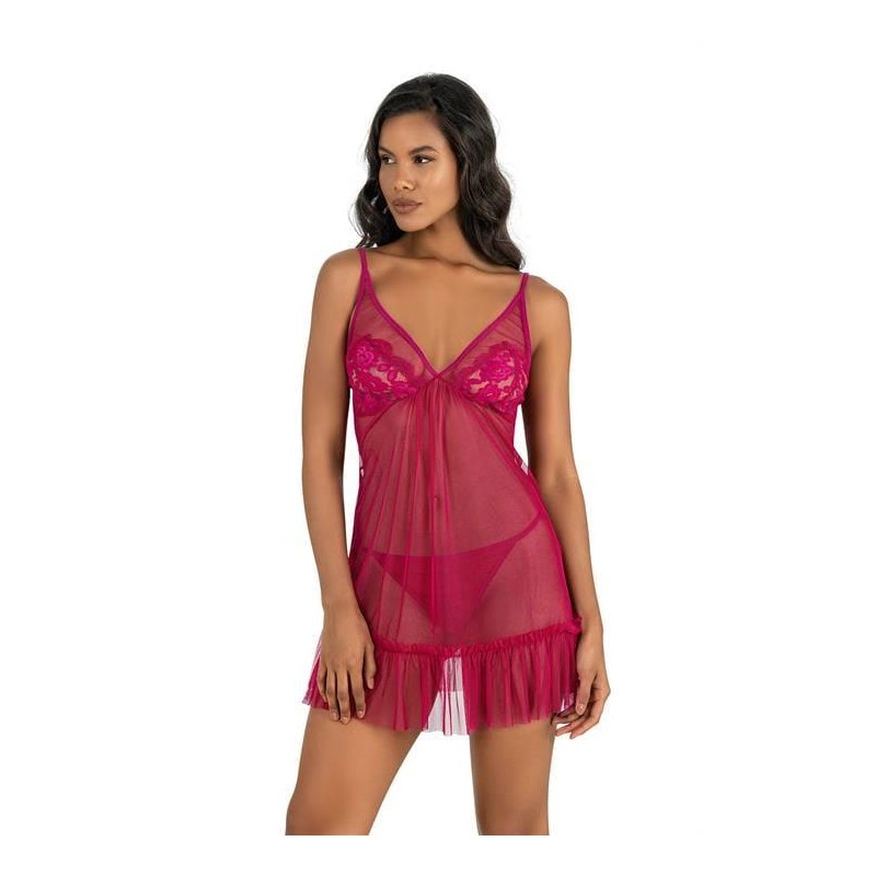 Aria's Closet Vişne Kısa Tül Gecelik 4242