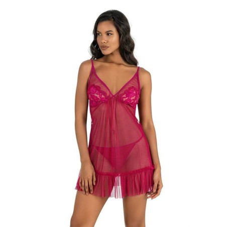 Aria's Closet Vişne Kısa Tül Gecelik 4242