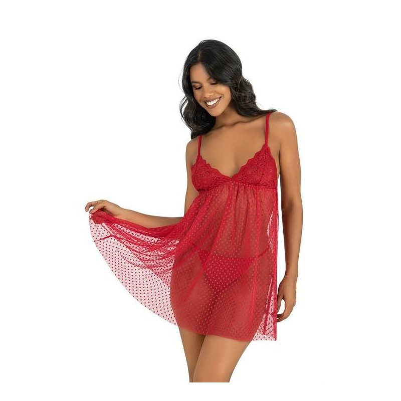 Aria's Closet Kırmızı Kısa Tül Gecelik 4243