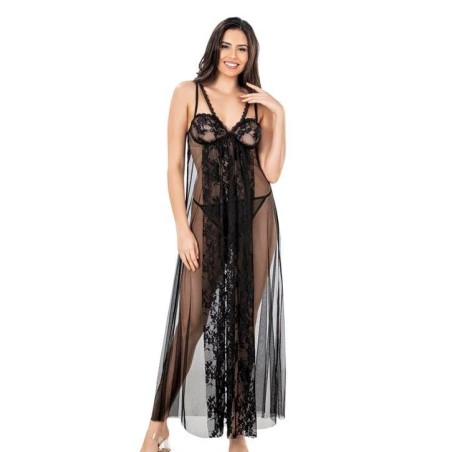 Aria's Closet Siyah Kısa Tül Gecelik 4257