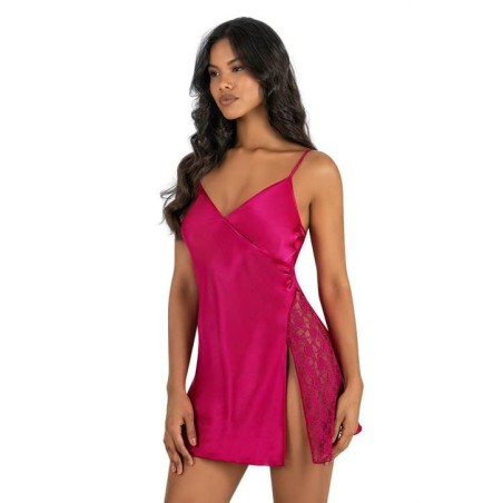 Aria's Closet Vişne Kısa Saten Gecelik 8203