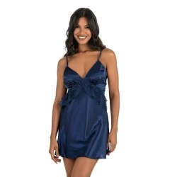 Aria's Closet Lacivert Kısa Saten Gecelik 8225