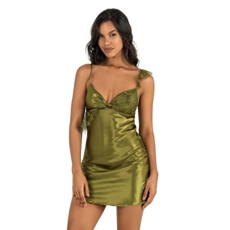 Aria's Closet Haki Yeşil Kısa Saten Gecelik 8235