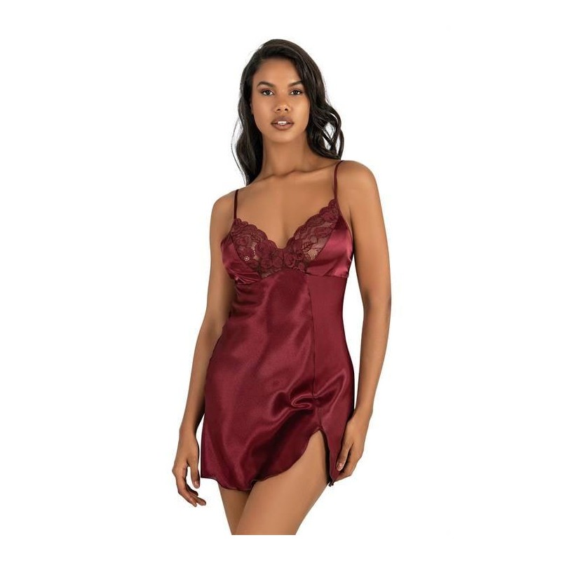 Aria's Closet Bordo Kısa Saten Gecelik 8241