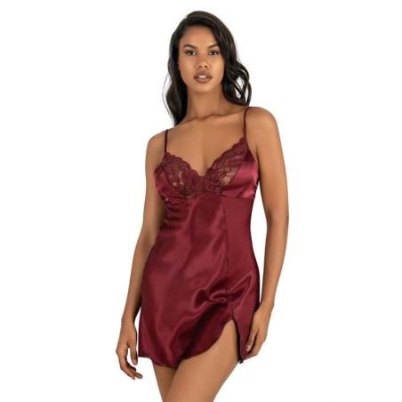 Aria's Closet Bordo Kısa Saten Gecelik 8241