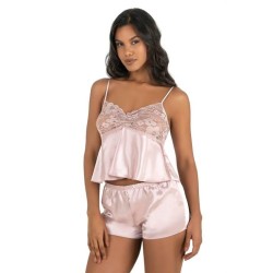 Aria's Closet Pudra Saten Şort Takımı 9217