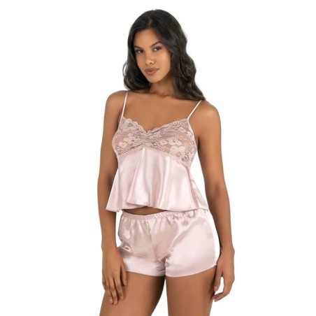 Aria's Closet Pudra Saten Şort Takımı 9217