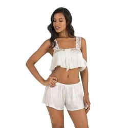 Aria's Closet Ekru Saten Şort Takımı 9200