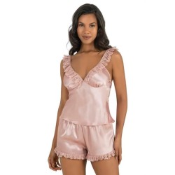 Aria's Closet Pudra Saten Şort Takımı 9201