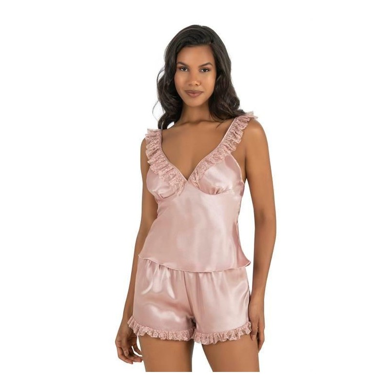 Aria's Closet Pudra Saten Şort Takımı 9201