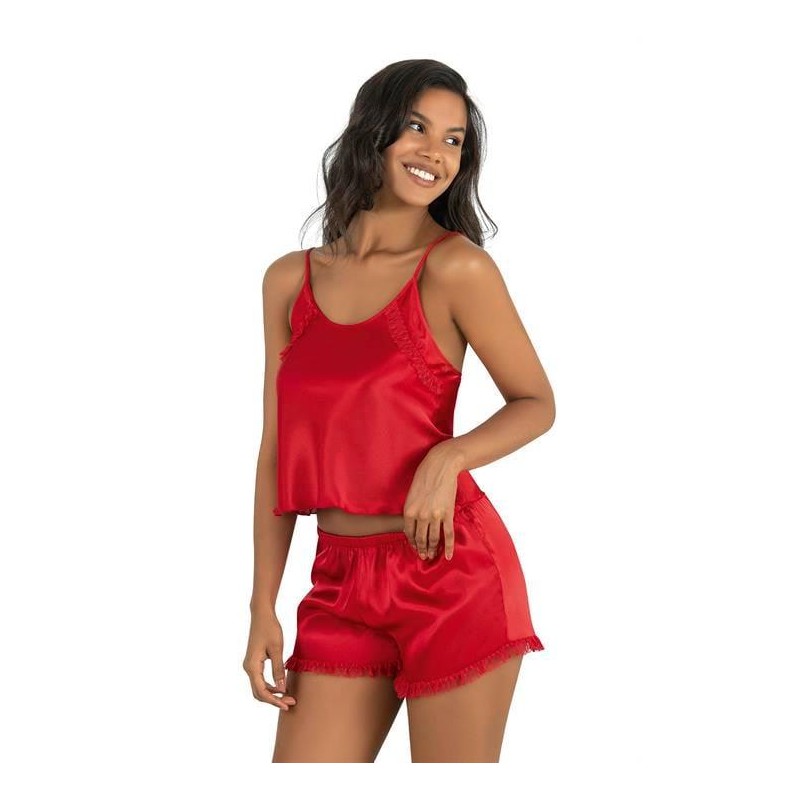 Aria's Closet Kırmızı Saten Şort Takımı 9202