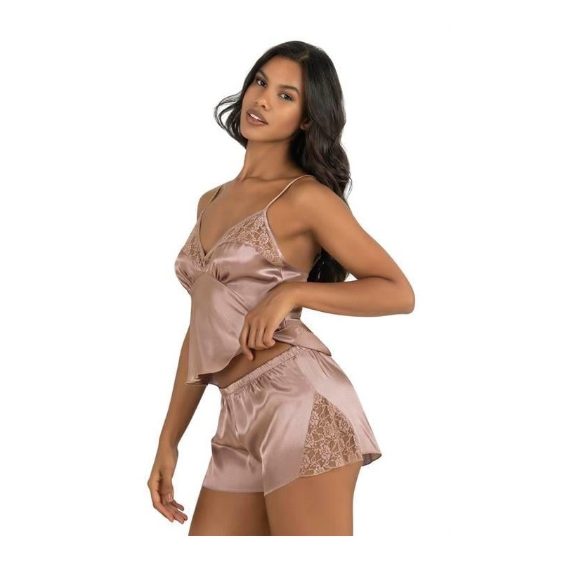 Aria's Closet Vizon Saten Şort Takımı 9203