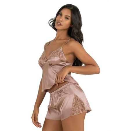 Aria's Closet Vizon Saten Şort Takımı 9203