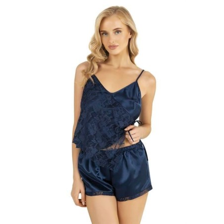 Aria's Closet Lacivert Saten Şort Takımı 9204