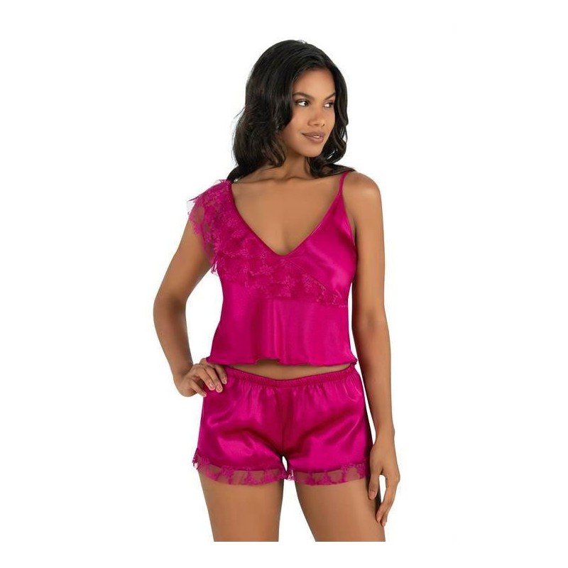 Aria's Closet Vişne Saten Şort Takımı 9205