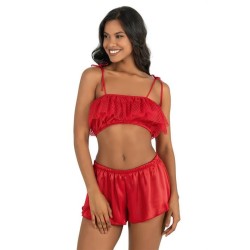 Aria's Closet Kırmızı Saten Şort Takımı 9206