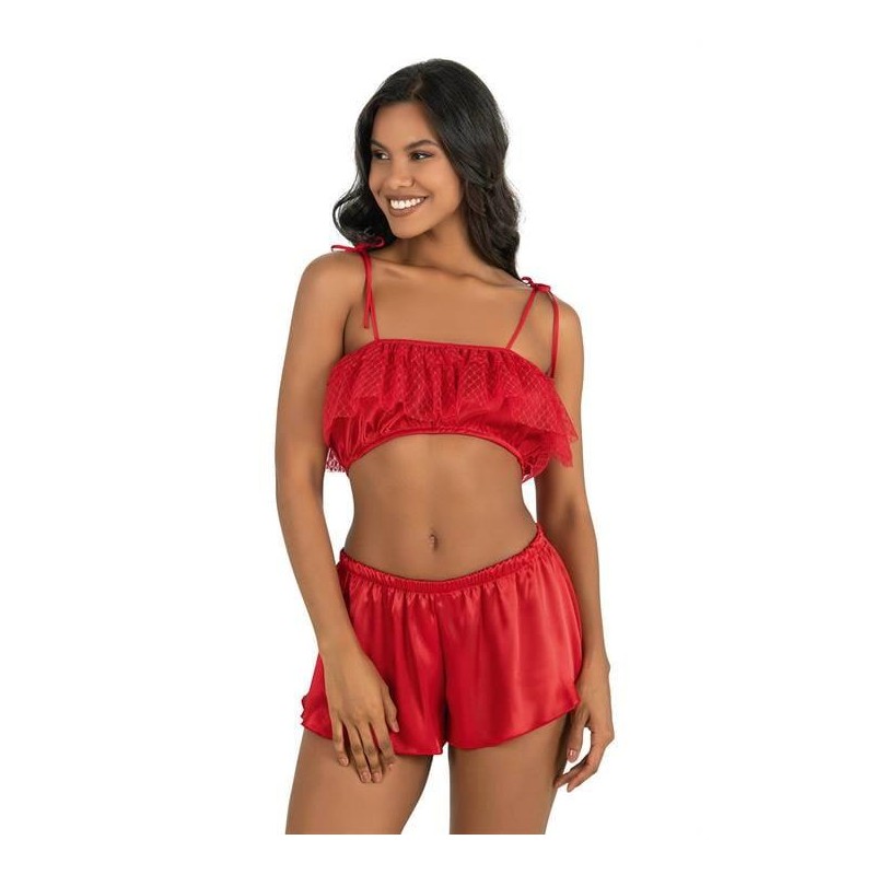Aria's Closet Kırmızı Saten Şort Takımı 9206