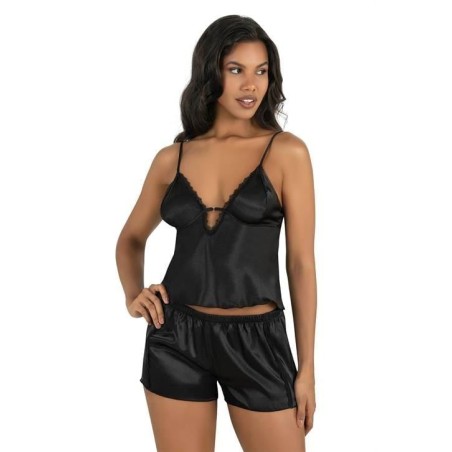Aria's Closet Siyah Saten Şort Takımı 9207