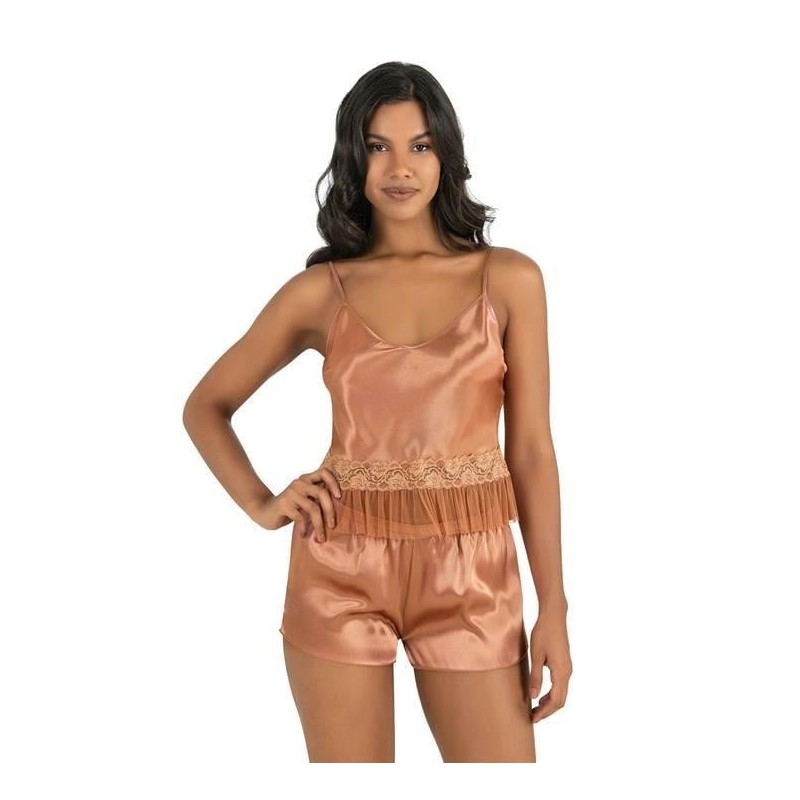 Aria's Closet Bakır Saten Şort Takımı 9209