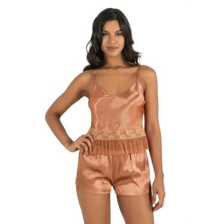 Aria's Closet Bakır Saten Şort Takımı 9209