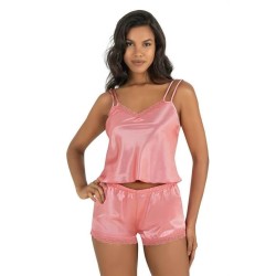 Aria's Closet Mercan Saten Şort Takımı 9210