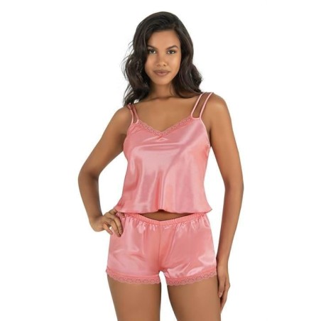 Aria's Closet Mercan Saten Şort Takımı 9210