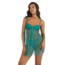 Aria's Closet Petrol Kısa Tül Gecelik 4253