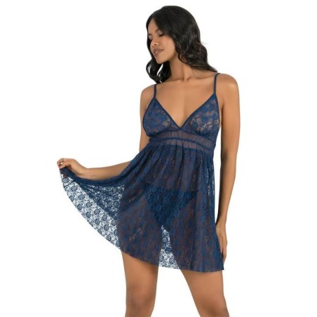 Aria's Closet Lacivert Kısa Tül Gecelik 4203