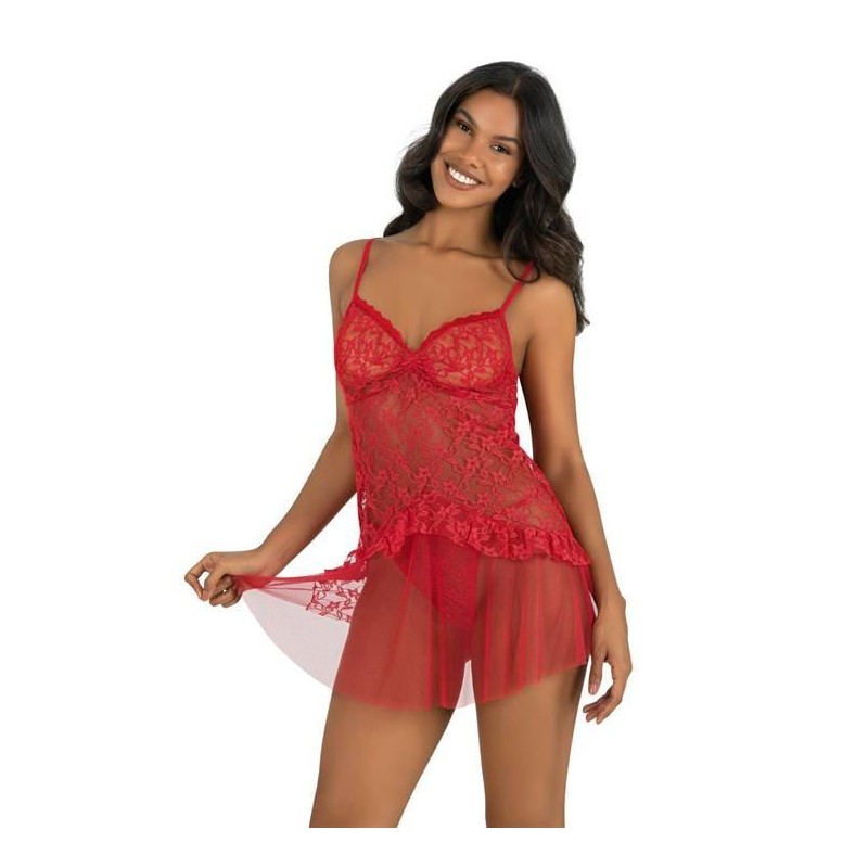 Aria's Closet Kırmızı Kısa Tül Gecelik 4212