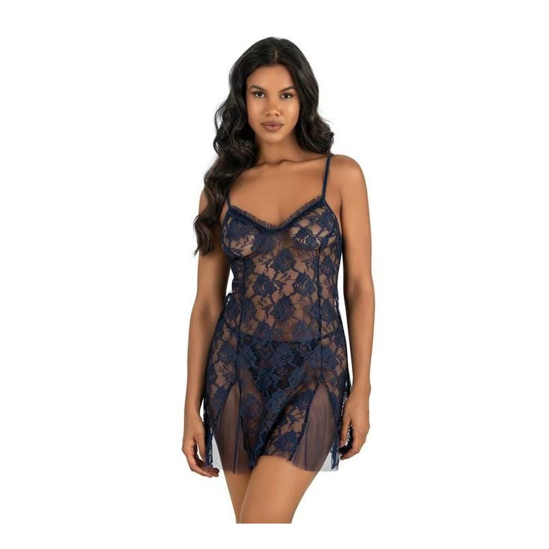 Aria's Closet Lacivert Kısa Tül Gecelik 4213