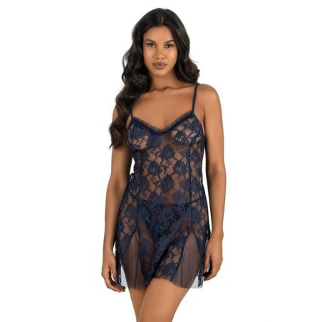 Aria's Closet Lacivert Kısa Tül Gecelik 4213