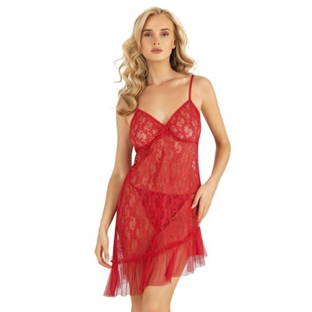 Aria's Closet Kırmızı Kısa Tül Gecelik 4217