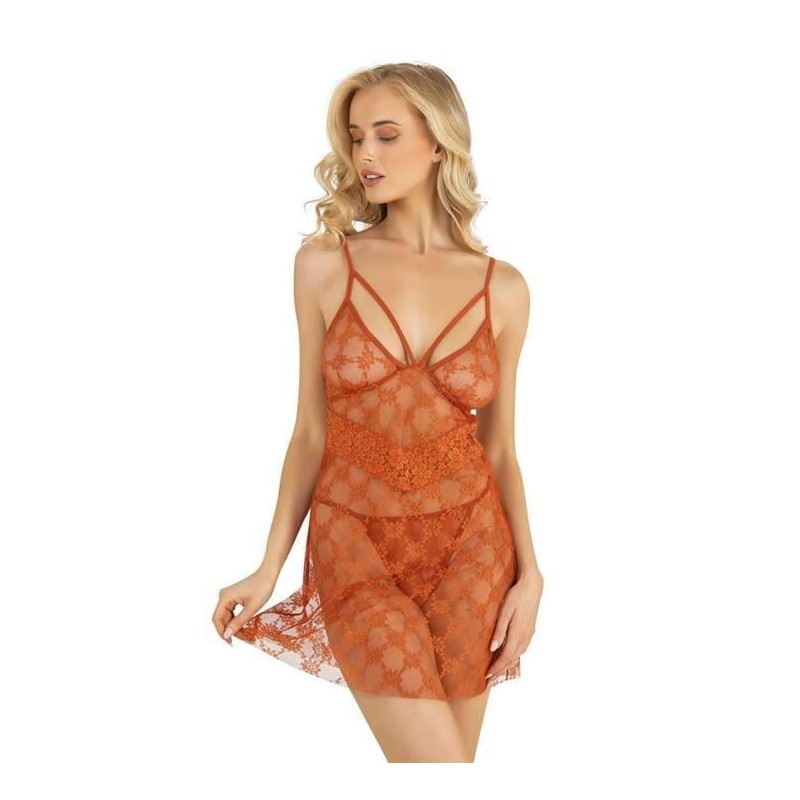 Aria's Closet Oranj Kısa Tül Gecelik 4228