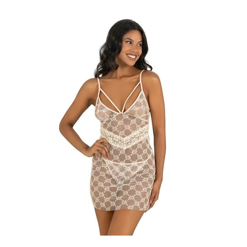 Aria's Closet Fildişi Kısa Tül Gecelik 4228