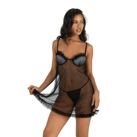 Aria's Closet Gri Kısa Tül Gecelik 4252