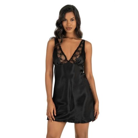 Aria's Closet Siyah Kısa Saten Gecelik 8205