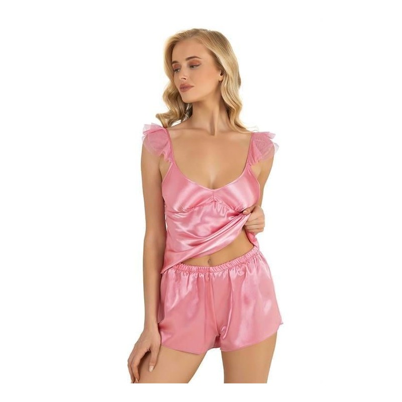 Aria's Closet Pembe Saten Şort Takımı 9212